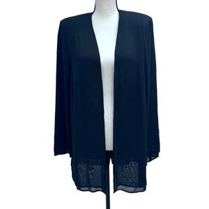 VINTAGE LILLIE RUBIN BLACK RAYON OPEN EVENING JACKET